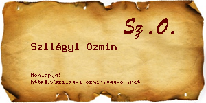 Szilágyi Ozmin névjegykártya